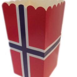 Popcornbeger med 17mai flagg_Popcornbeger med norsk flagg