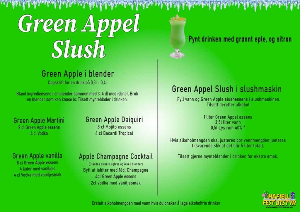 Grønt eple drinker slush oppskrift