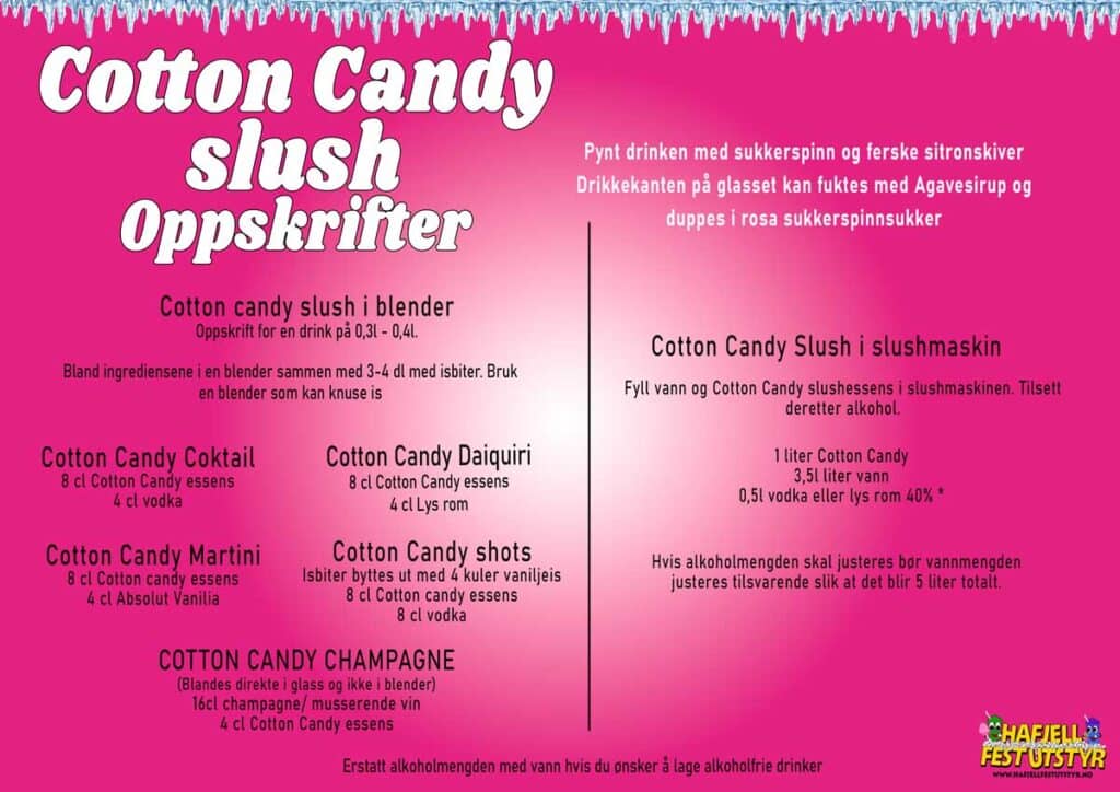 Sukkerspinn drinker oppskrift frozen