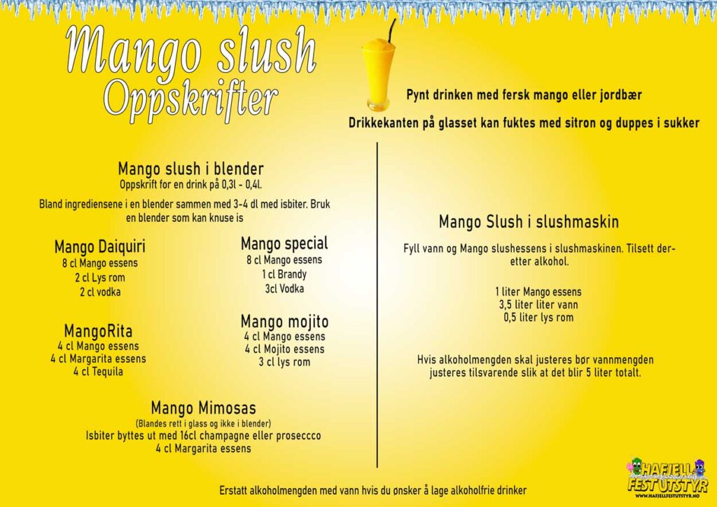 Mango slush drinker oppskrift