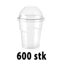 Plastkopper med lokk - 600stk